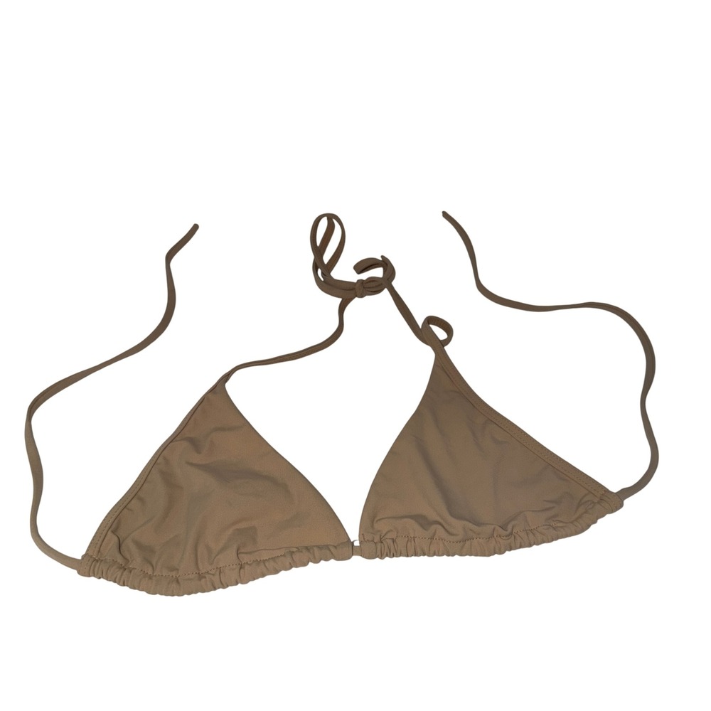 L Space Triangle String Bikini Top Tan Beige Adjustable Tie Swim Beach